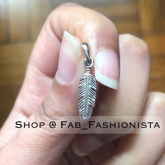 Pandora sterling silver feather pendent charm - Picture 3 of 4